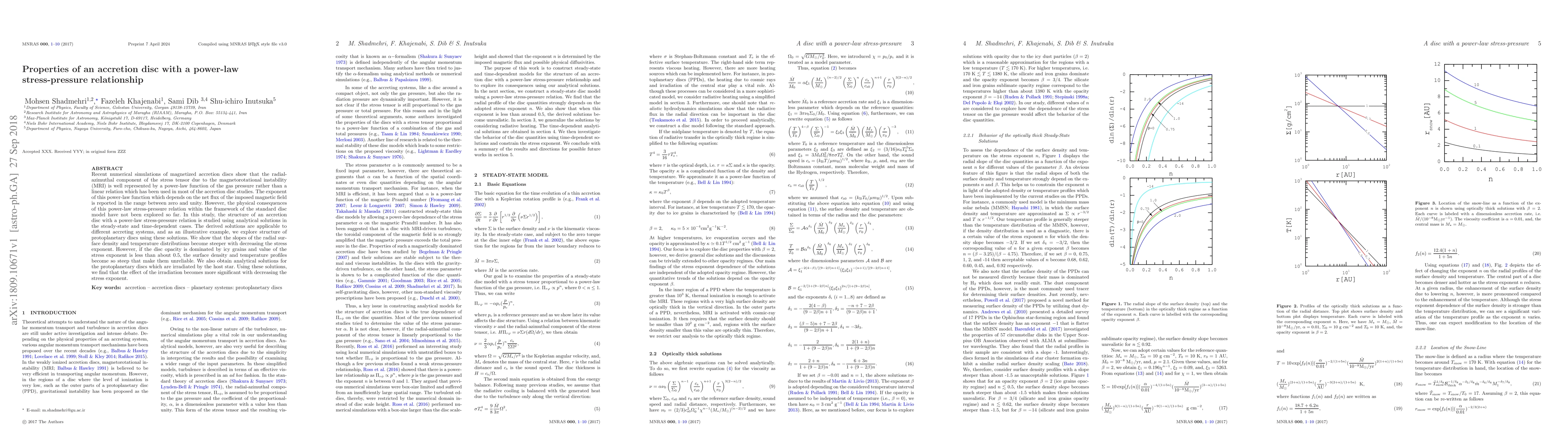 Thumbnail for Properties of an accretion disc with a power-law stress-pressure
  relationship