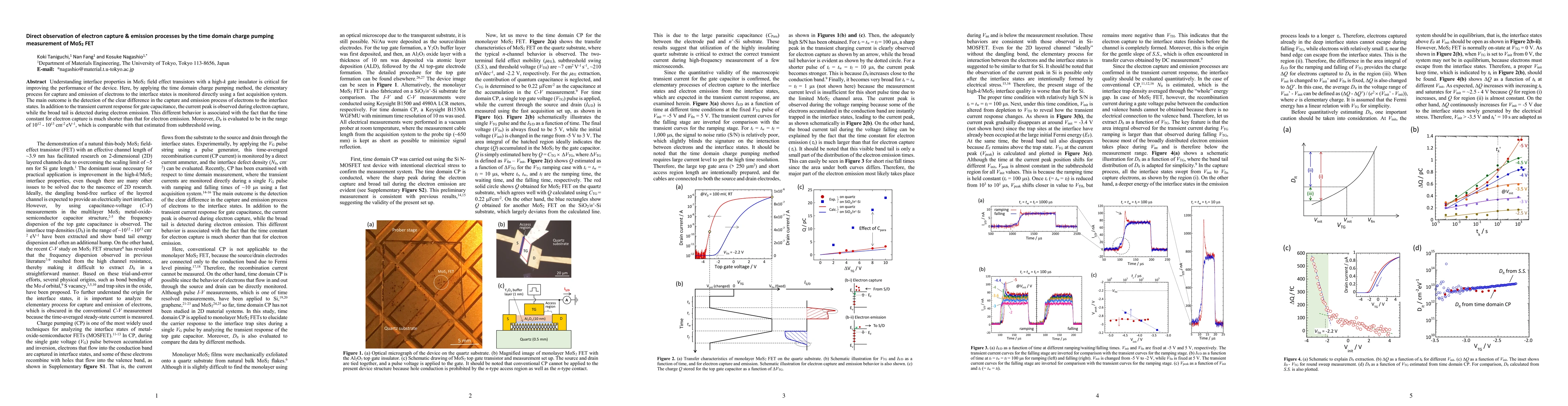Thumbnail for Direct observation of electron capture & emission processes by the time
  domain charge pumping measurement of MoS2 FET