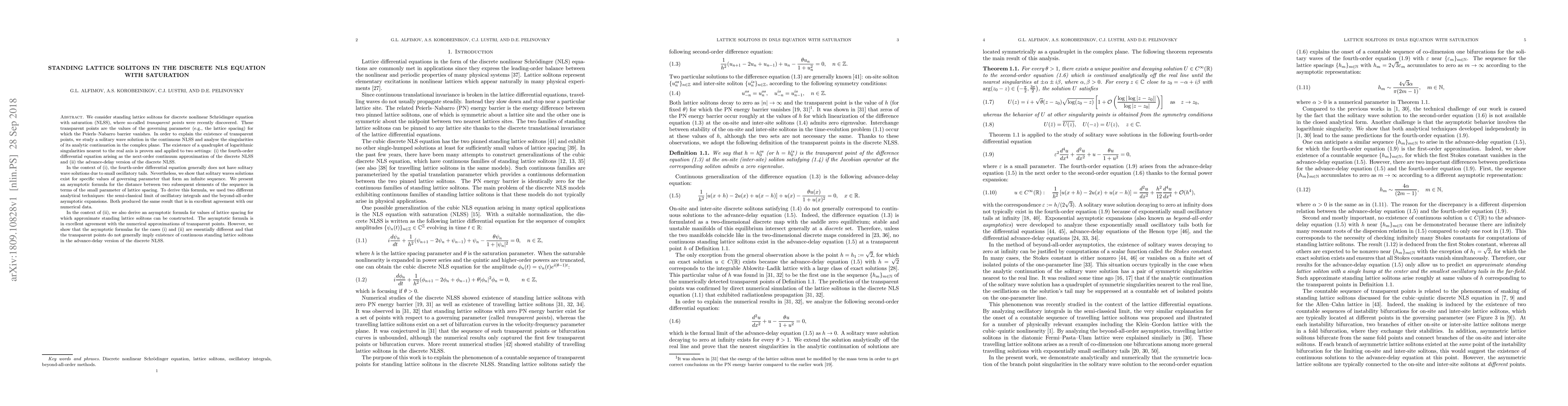 Thumbnail for Standing lattice solitons in the discrete NLS equation with saturation