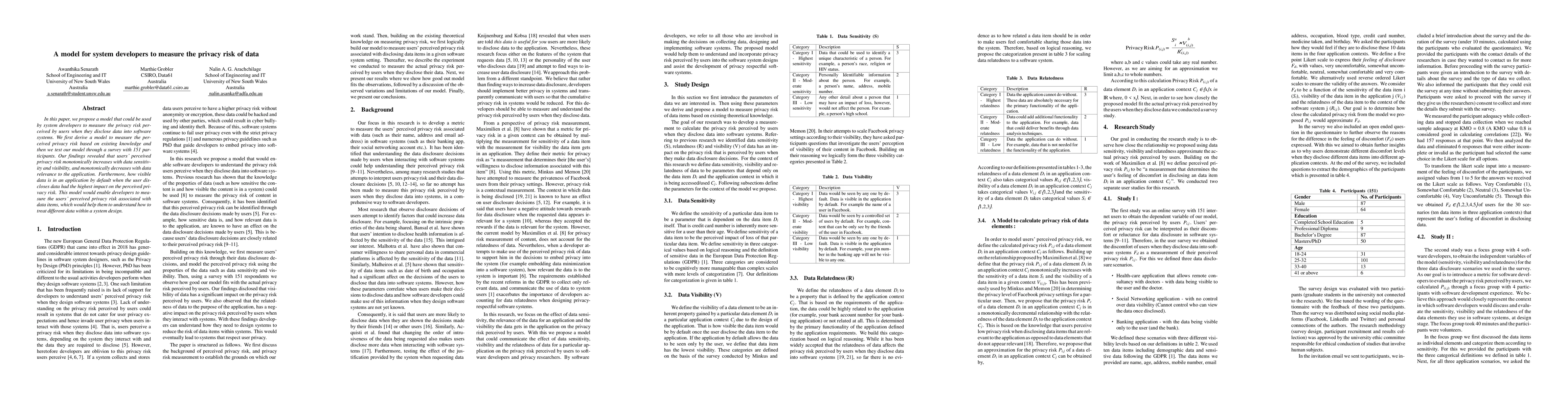 Thumbnail for A model for system developers to measure the privacy risk of data