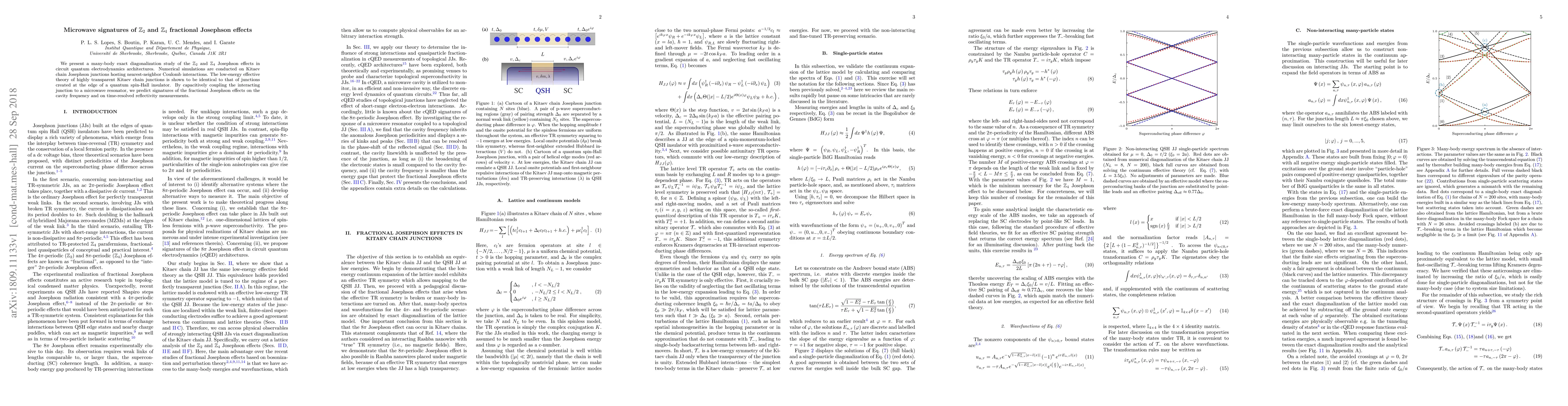 Thumbnail for Microwave signatures of $\mathbb{Z}_{2}$ and $\mathbb{Z}_{4}$ fractional
  Josephson effects