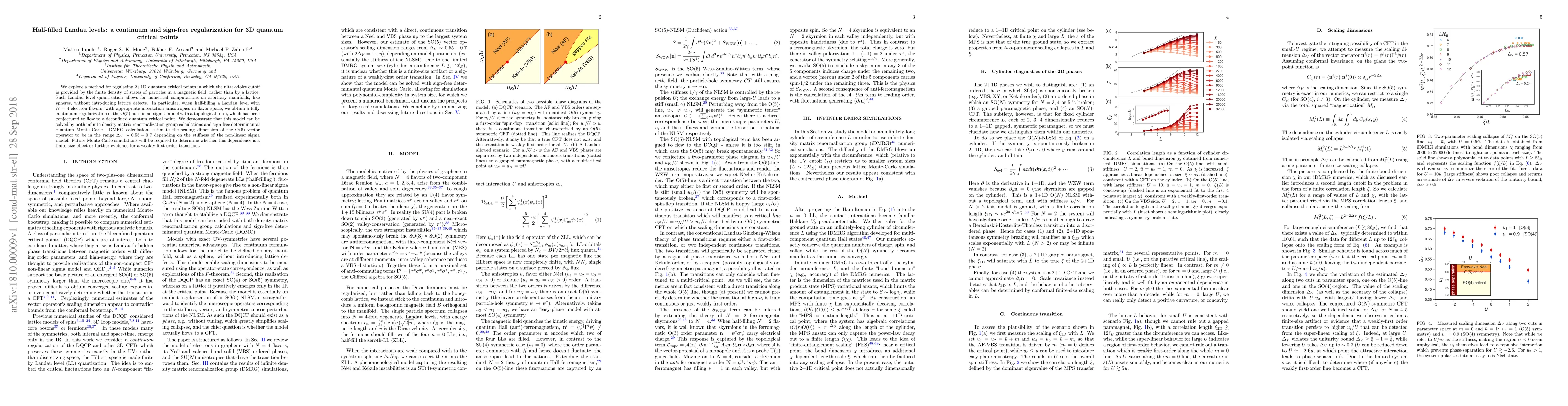 Thumbnail for Half-filled Landau levels: a continuum and sign-free regularization for
  3D quantum critical points