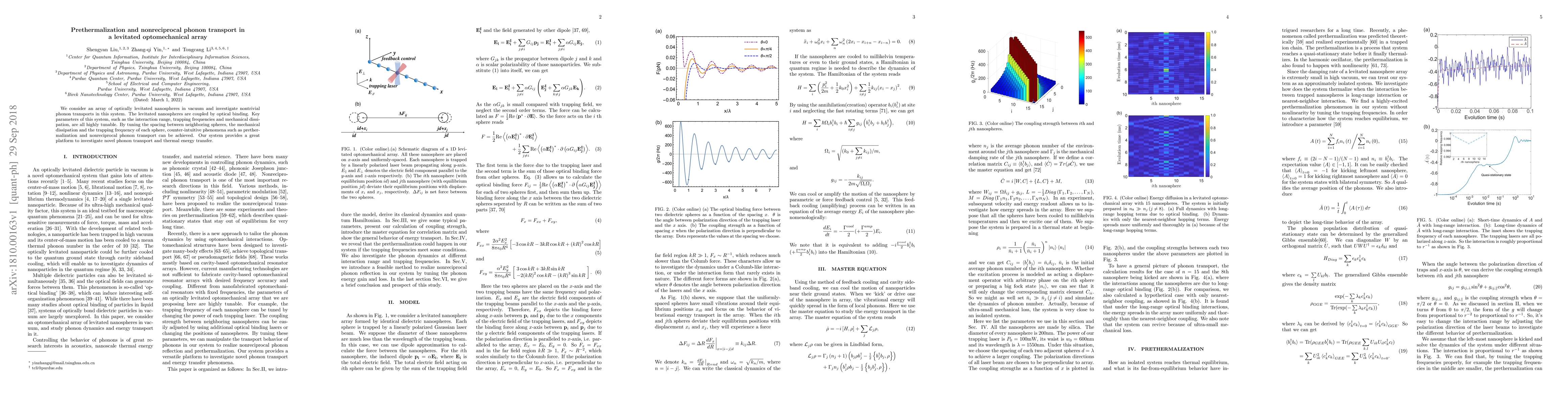 Thumbnail for Prethermalization and nonreciprocal phonon transport in a levitated
  optomechanical array
