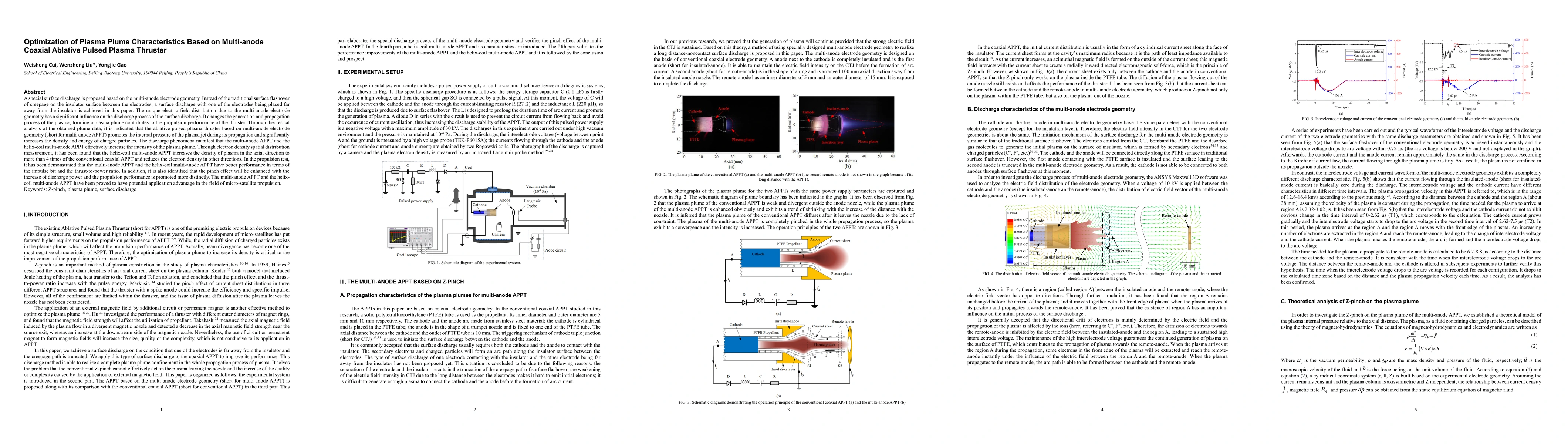 Thumbnail for Optimization of Plasma Plume Characteristics Based on Multi-anode
  Coaxial Ablative Pulsed Plasma Thruster