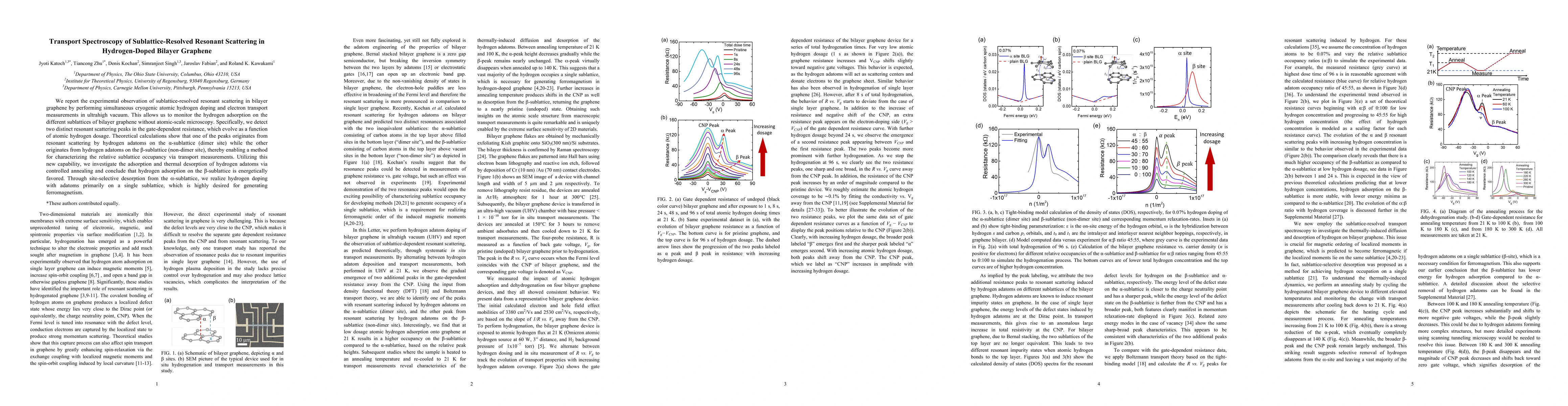 Thumbnail for Transport Spectroscopy of Sublattice-Resolved Resonant Scattering in
  Hydrogen-Doped Bilayer Graphene