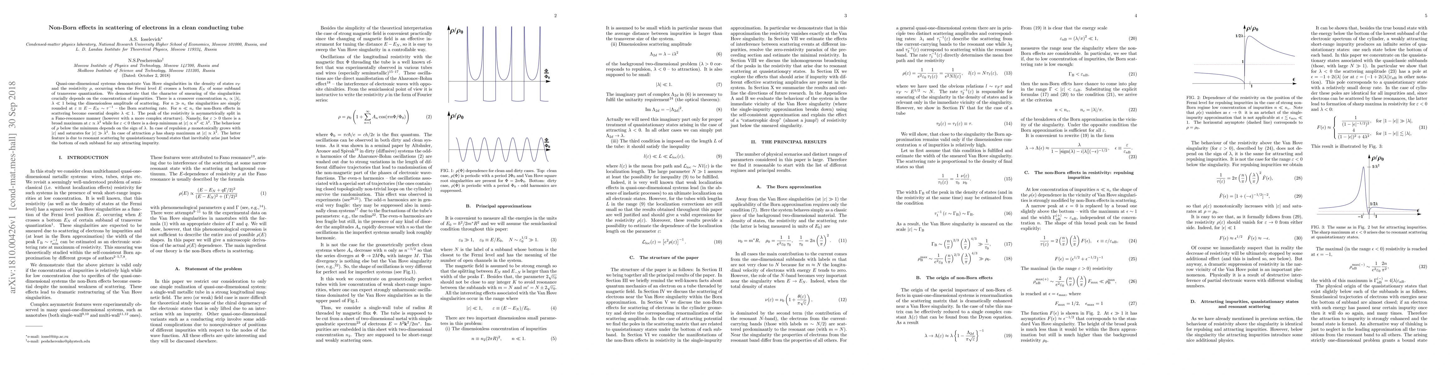 Thumbnail for Non-Born effects in scattering of electrons in a clean conducting tube