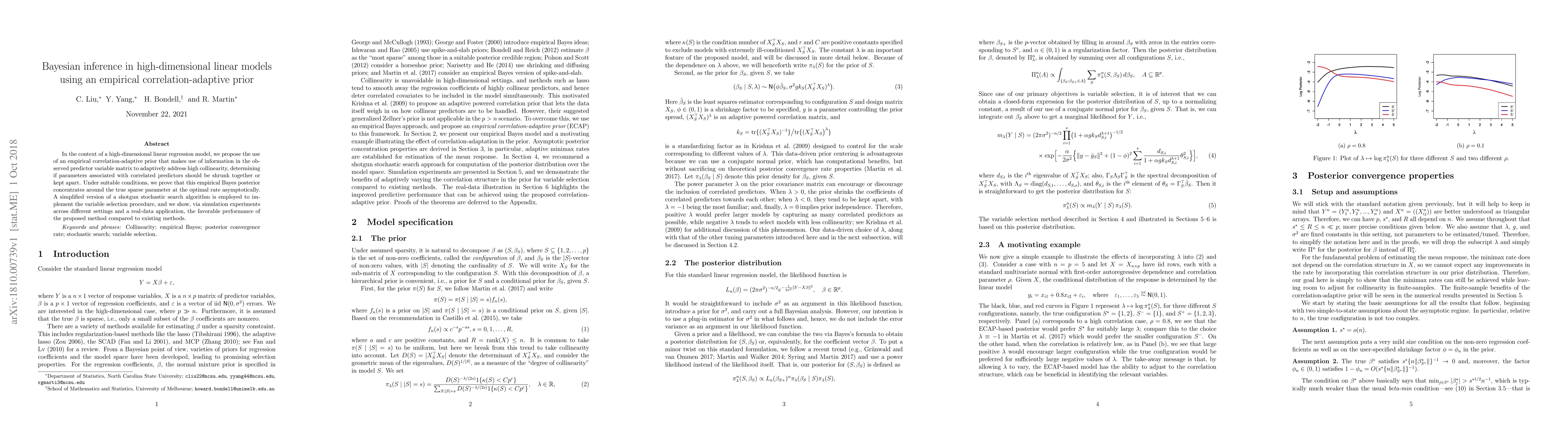 Thumbnail for Bayesian inference in high-dimensional linear models using an empirical
  correlation-adaptive prior