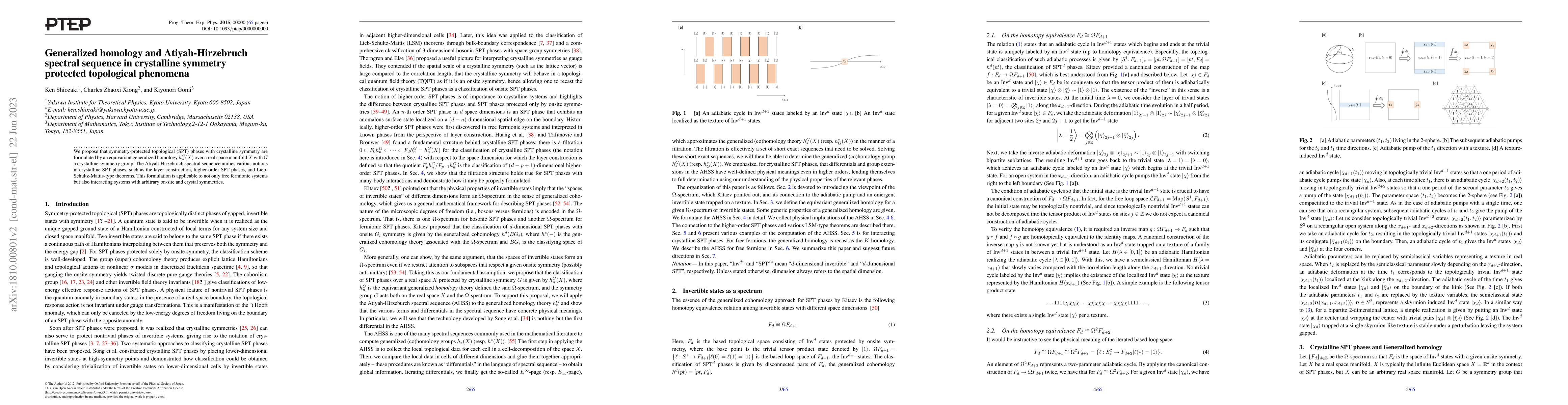 Thumbnail for Generalized homology and Atiyah-Hirzebruch spectral sequence in
  crystalline symmetry protected topological phenomena