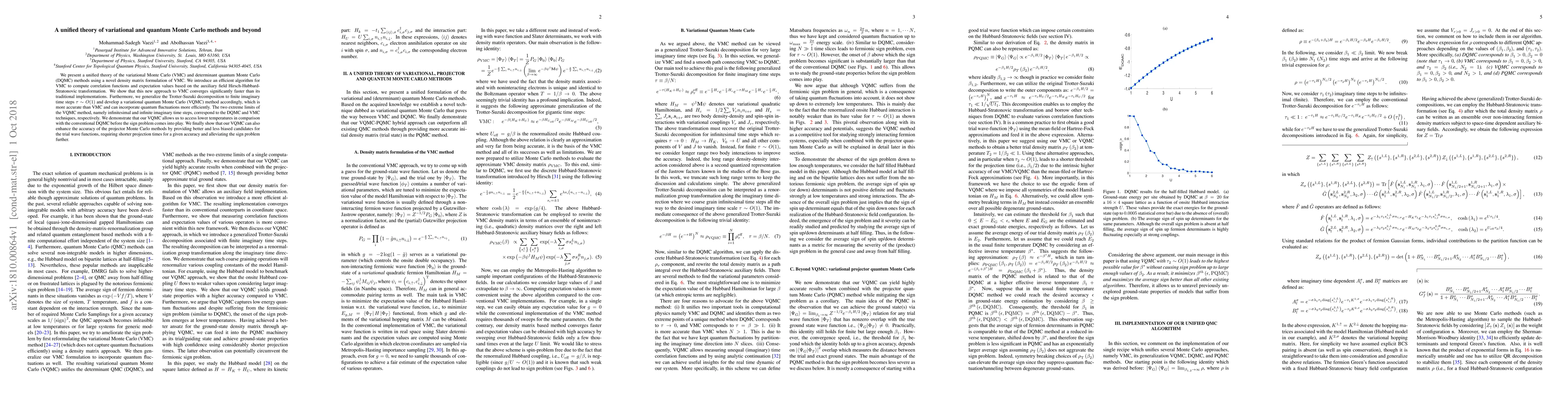 Thumbnail for A unified theory of variational and quantum Monte Carlo methods and
  beyond