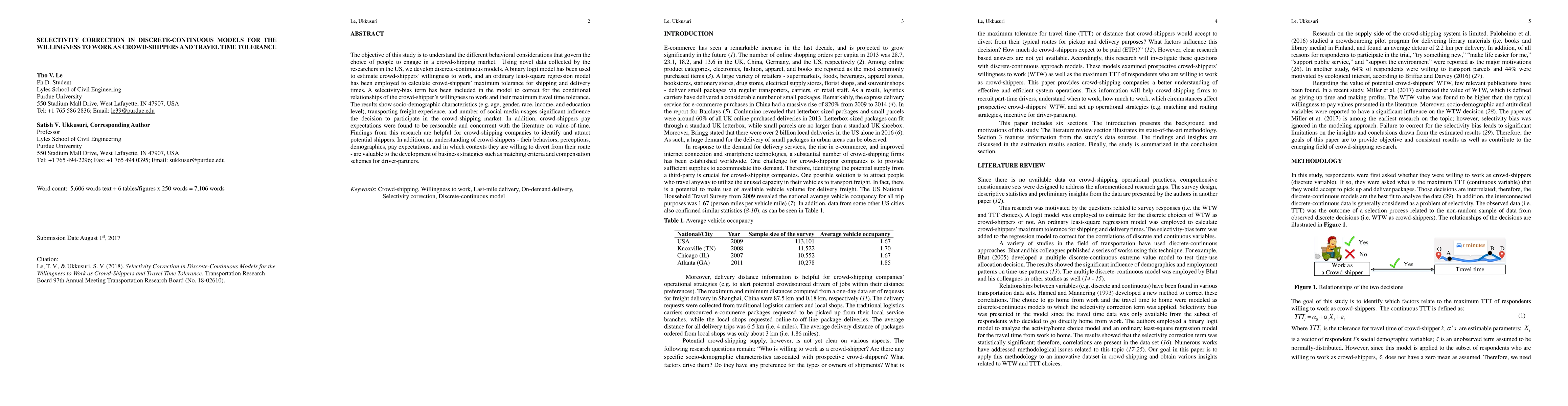Thumbnail for Selectivity correction in discrete-continuous models for the willingness
  to work as crowd-shippers and travel time tolerance