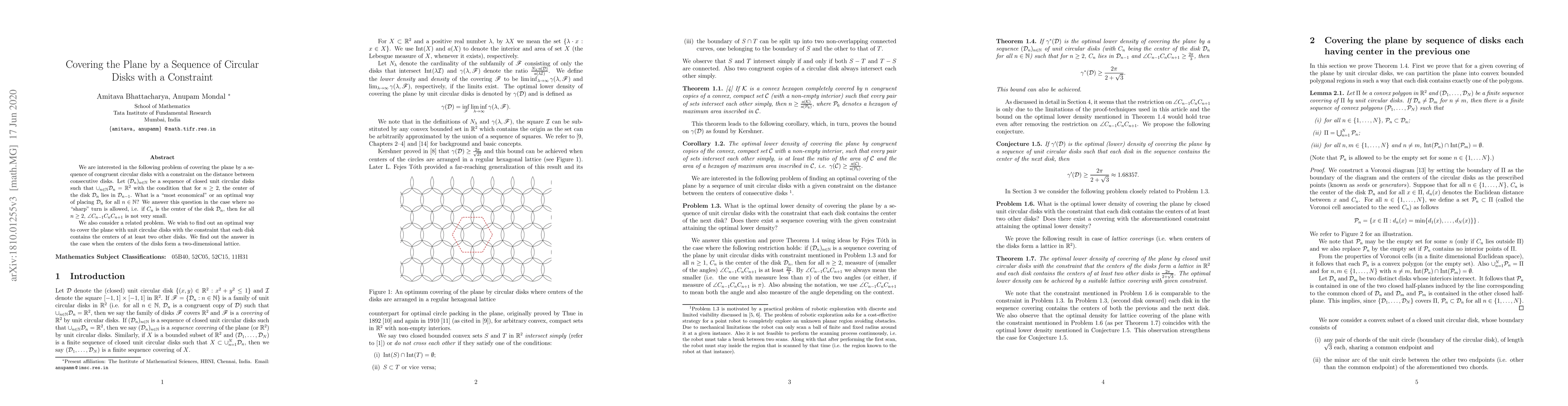 Thumbnail for Covering the Plane by a Sequence of Circular Disks with a Constraint