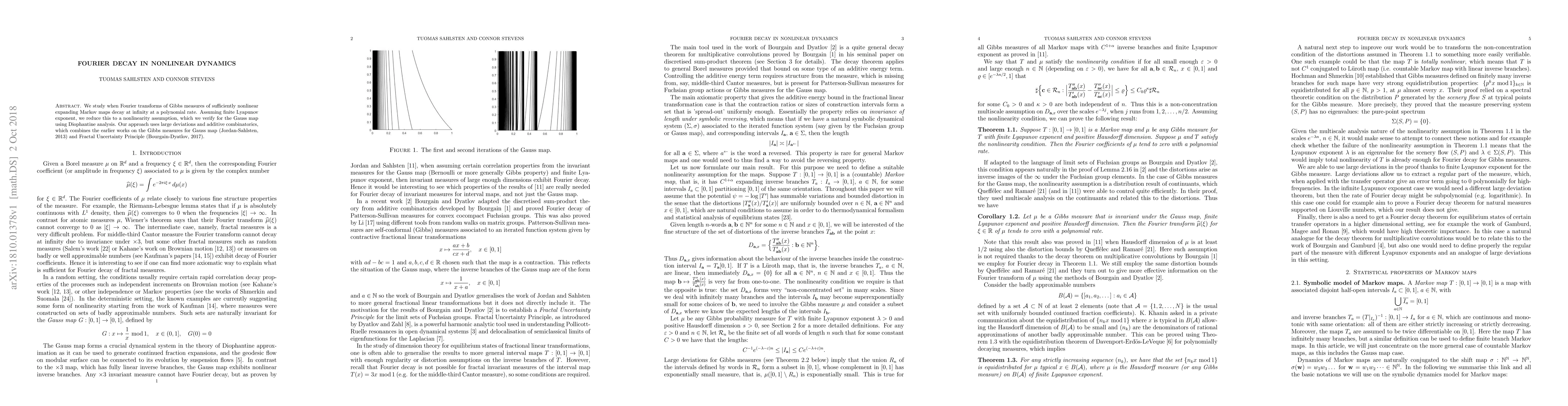Thumbnail for Fourier decay in nonlinear dynamics