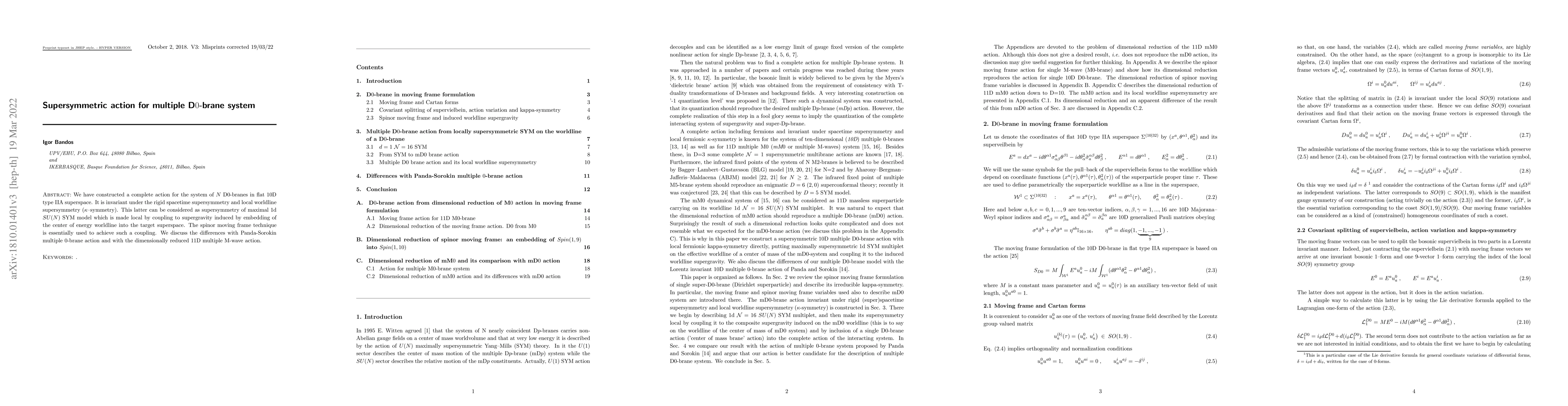 Thumbnail for Supersymmetric action for multiple D0-brane system