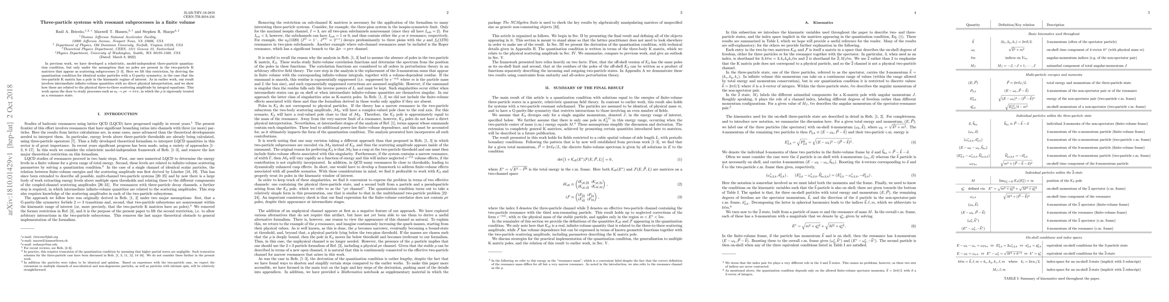 Thumbnail for Three-particle systems with resonant subprocesses in a finite volume