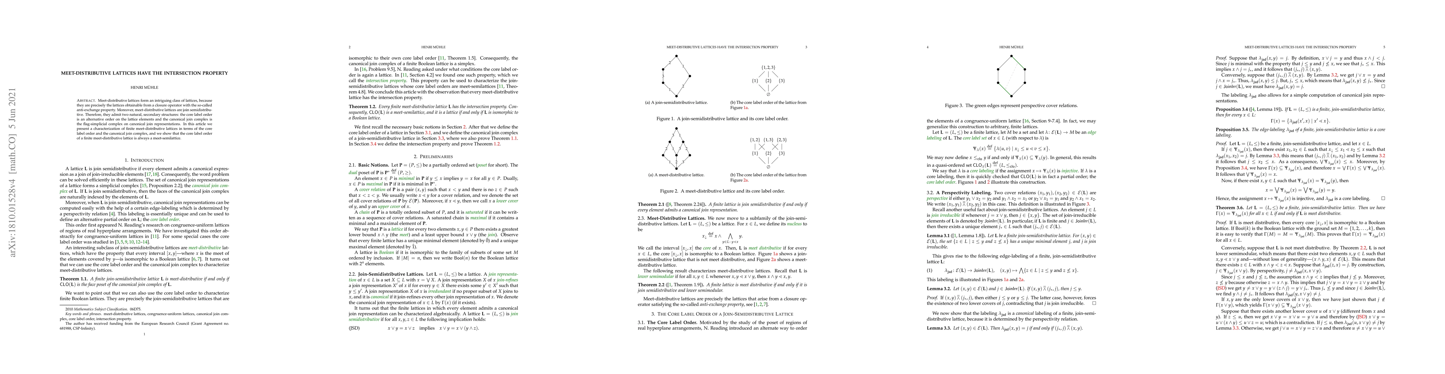 Thumbnail for Meet-Distributive Lattices have the Intersection Property