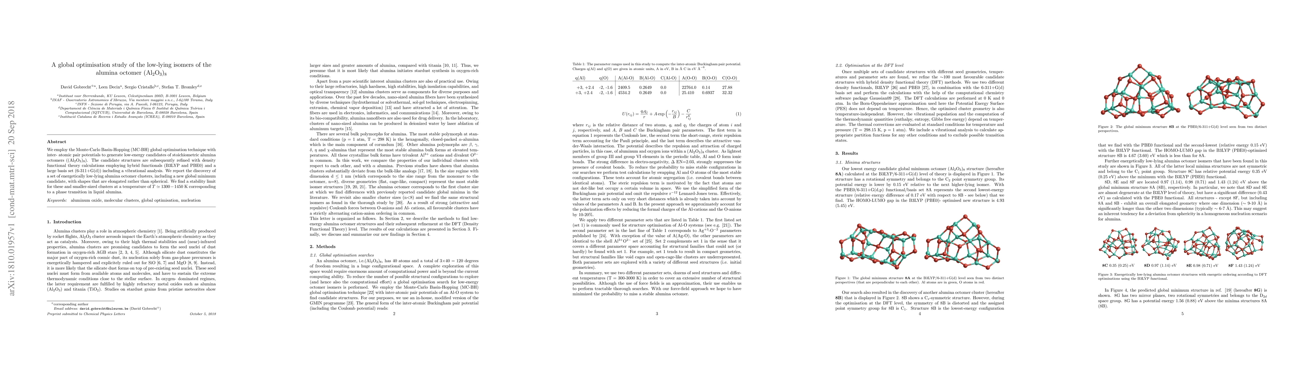 Thumbnail for A global optimisation study of the low-lying isomers of the alumina
  octomer (Al$_2$O$_3$)$_8$