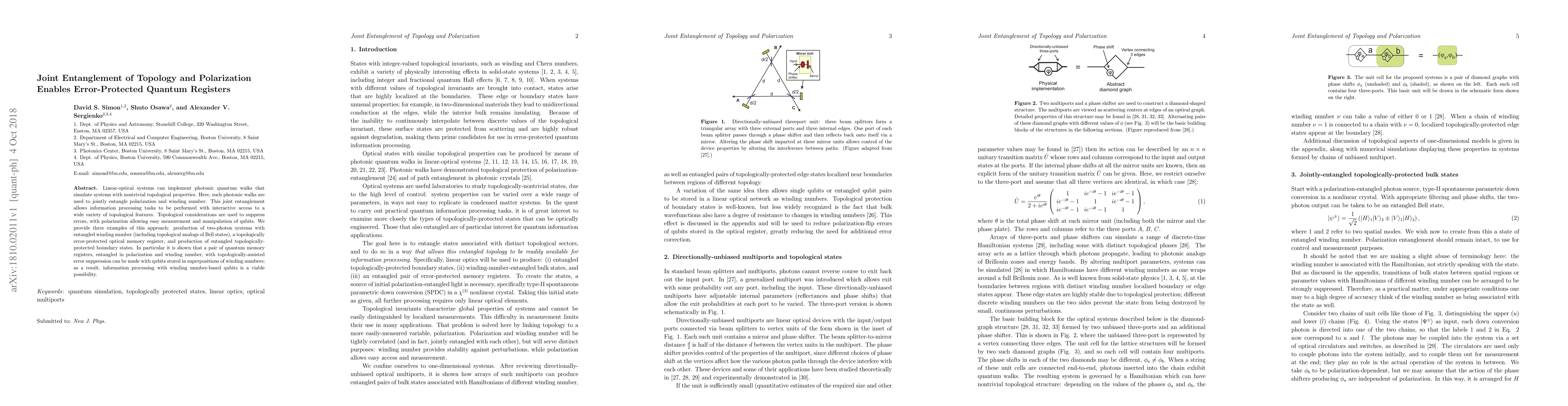 Thumbnail for Joint Entanglement of Topology and Polarization Enables Error-Protected
  Quantum Registers