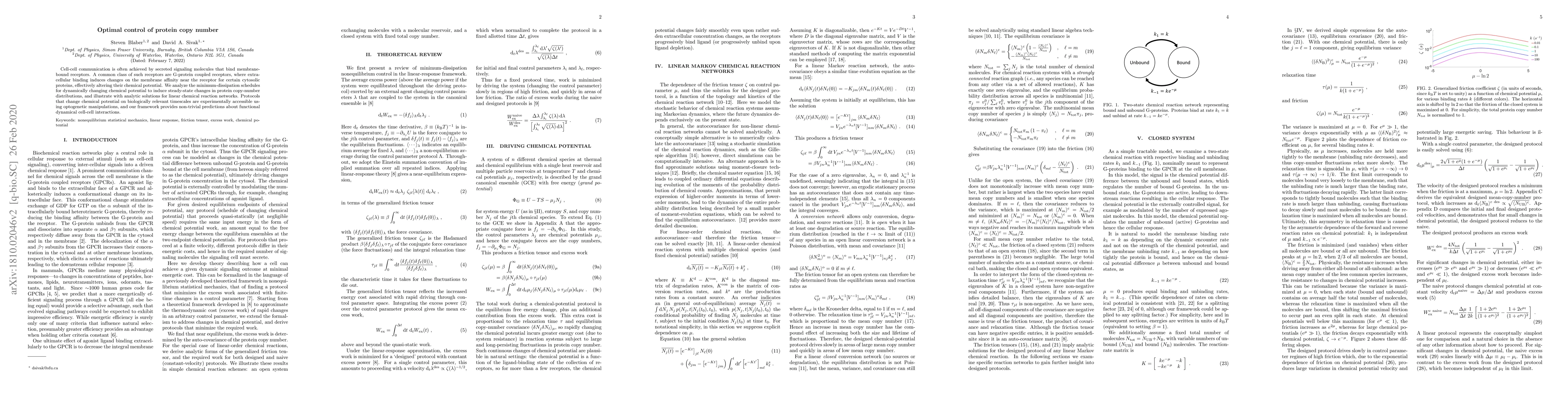 Thumbnail for Optimal control of protein copy number