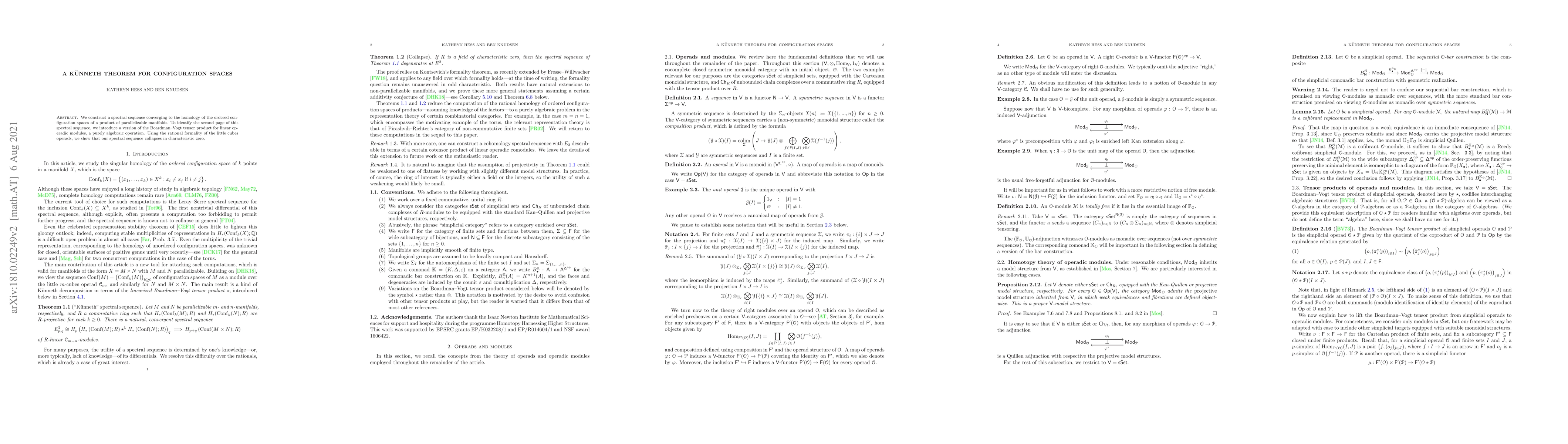 Thumbnail for A Kuenneth theorem for configuration spaces