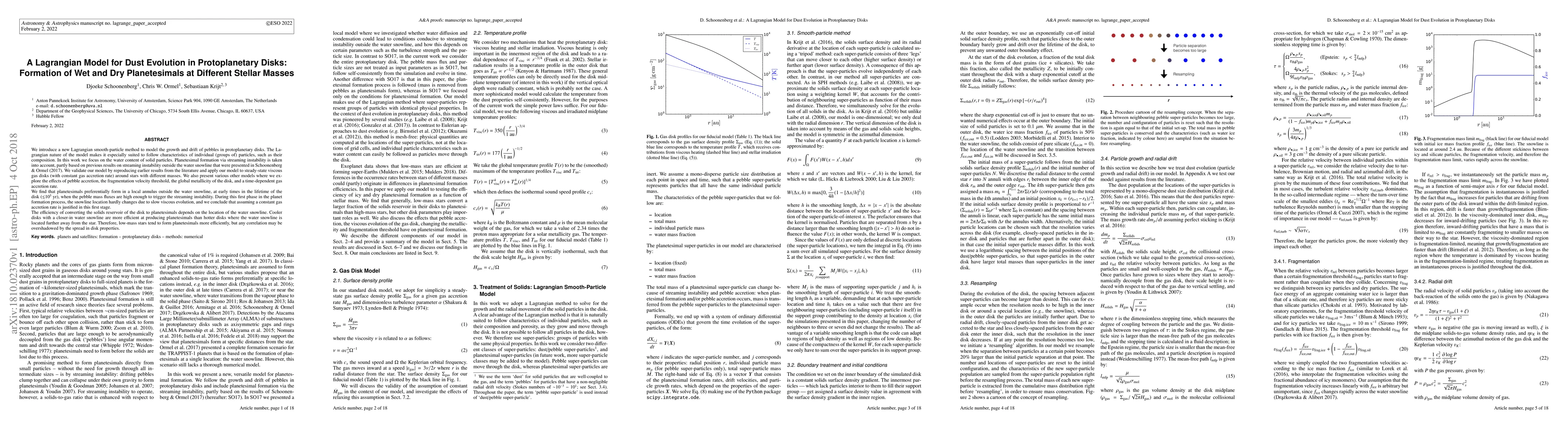 Thumbnail for A Lagrangian Model for Dust Evolution in Protoplanetary Disks: Formation
  of Wet and Dry Planetesimals at Different Stellar Masses