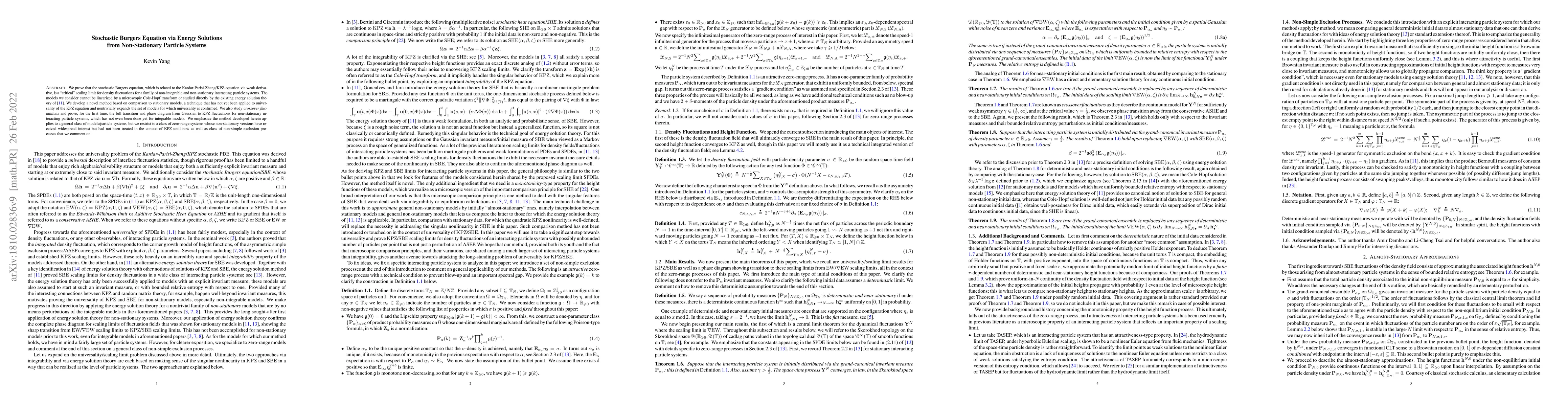 Thumbnail for Stochastic Burgers Equation via Energy Solutions from Non-Stationary
  Particle Systems