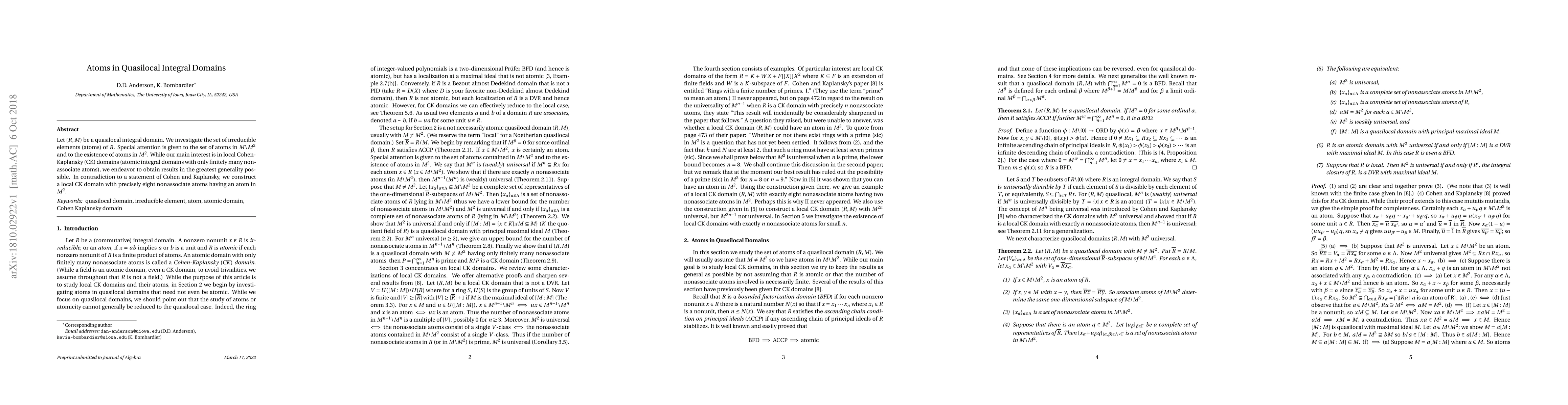 Thumbnail for Atoms in Quasilocal Integral Domains