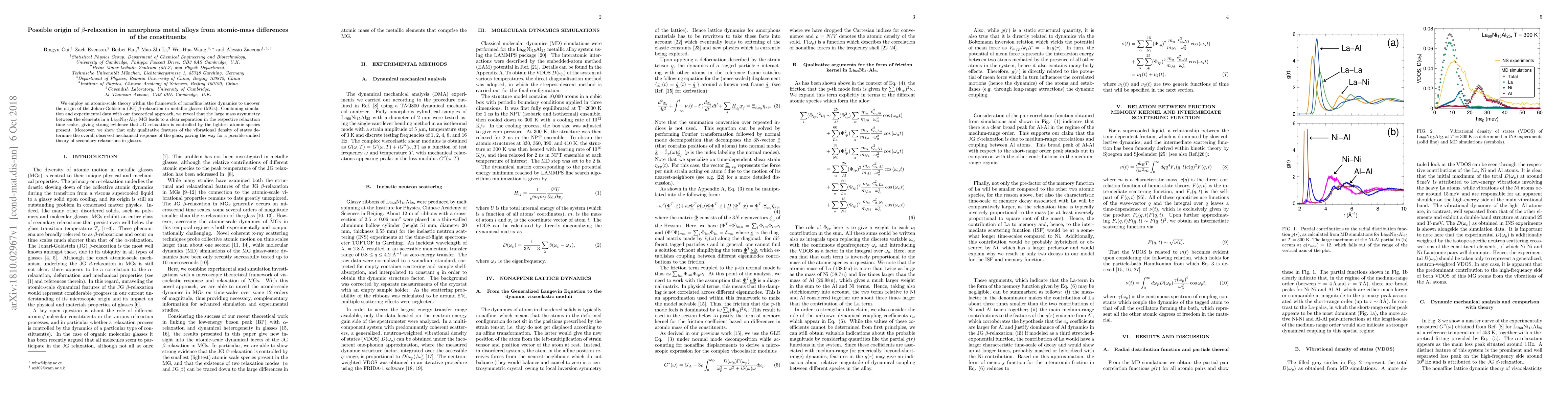 Thumbnail for Possible origin of $\beta$-relaxation in amorphous metal alloys from
  atomic-mass differences of the constituents