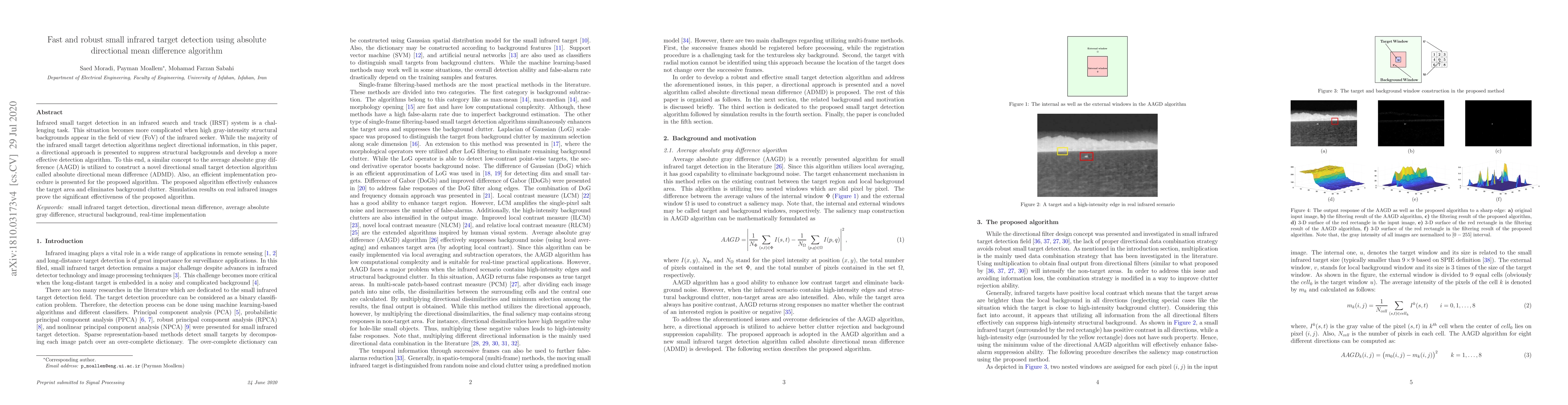 Thumbnail for Fast and Robust Small Infrared Target Detection Using Absolute
  Directional Mean Difference Algorithm