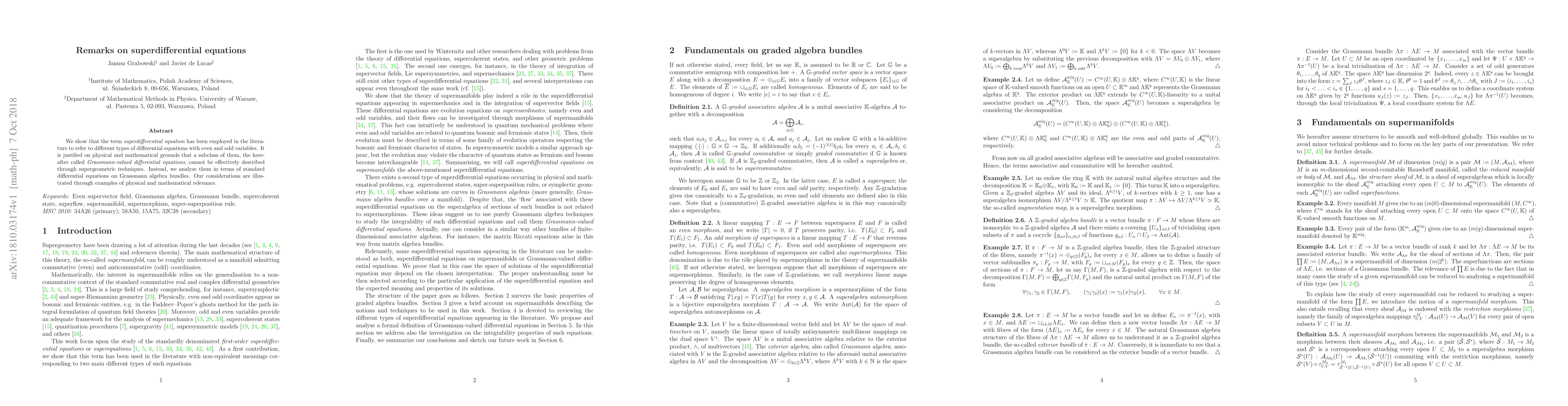 Thumbnail for Remarks on superdifferential equations
