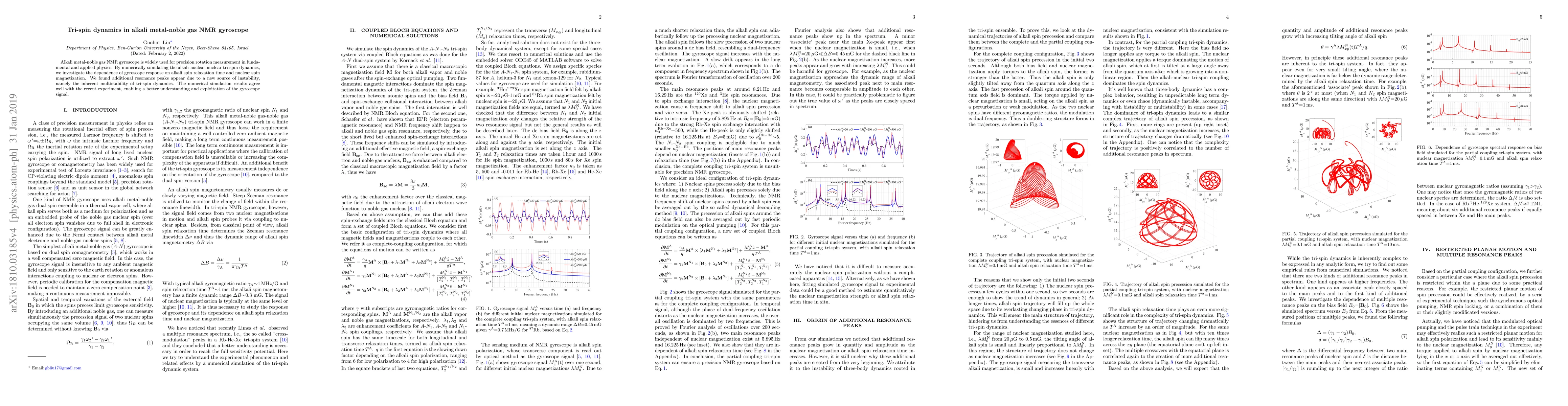 Thumbnail for Tri-spin dynamics in alkali metal-noble gas NMR gyroscope