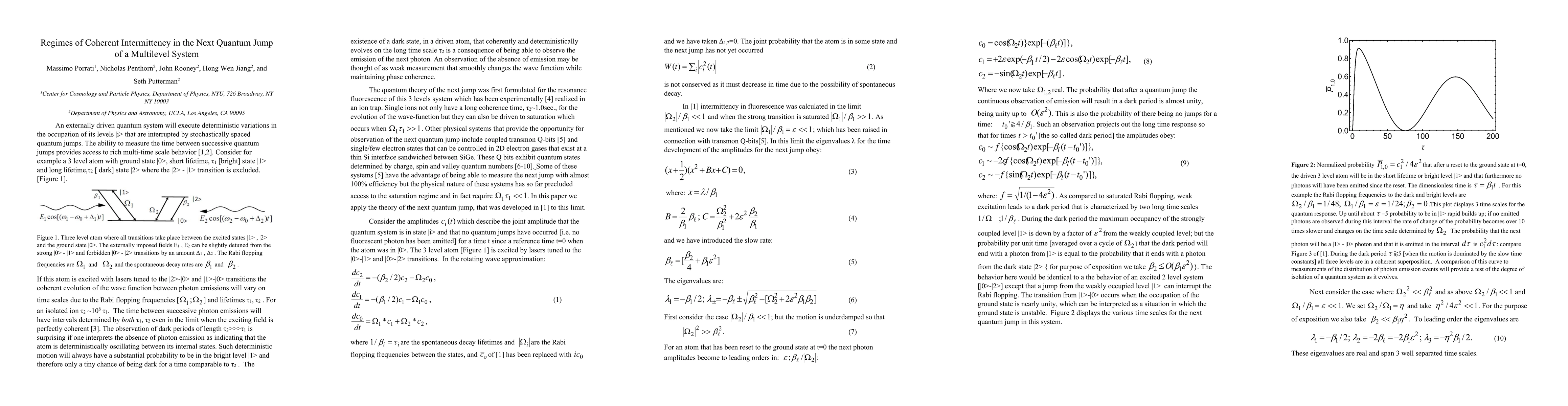 Thumbnail for Regimes of Coherent Intermittency in the Next Quantum Jump of a
  Multilevel System
