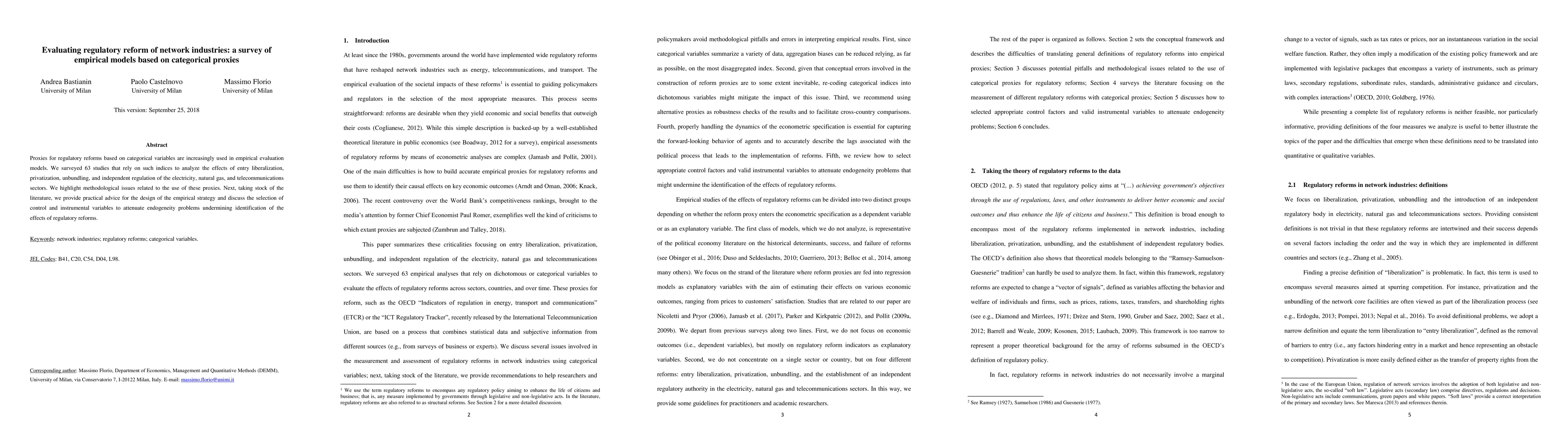 Thumbnail for Evaluating regulatory reform of network industries: a survey of
  empirical models based on categorical proxies