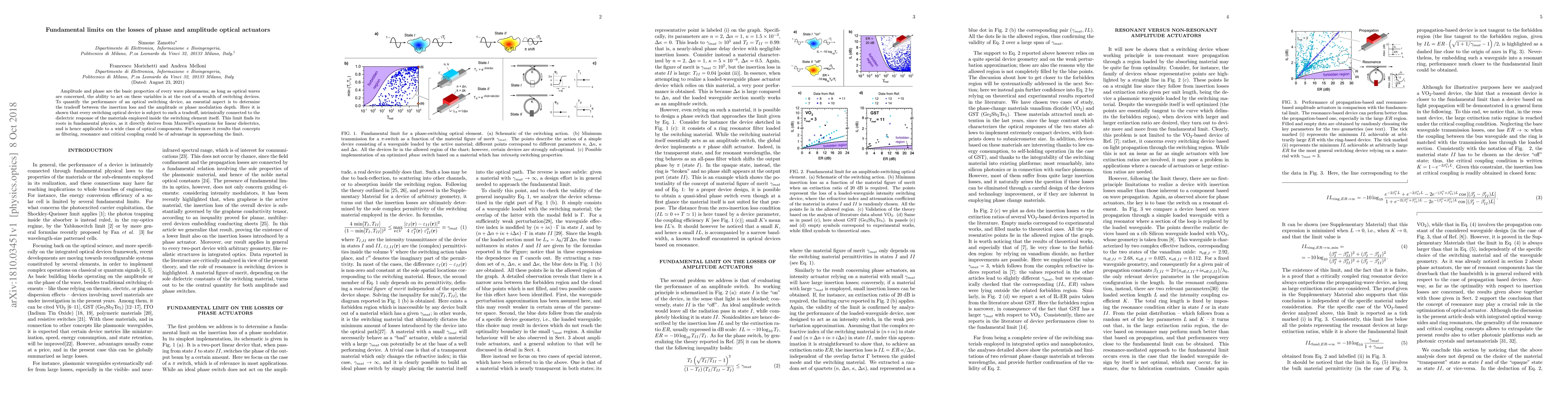 Thumbnail for Fundamental limits on the losses of phase and amplitude optical
  actuators