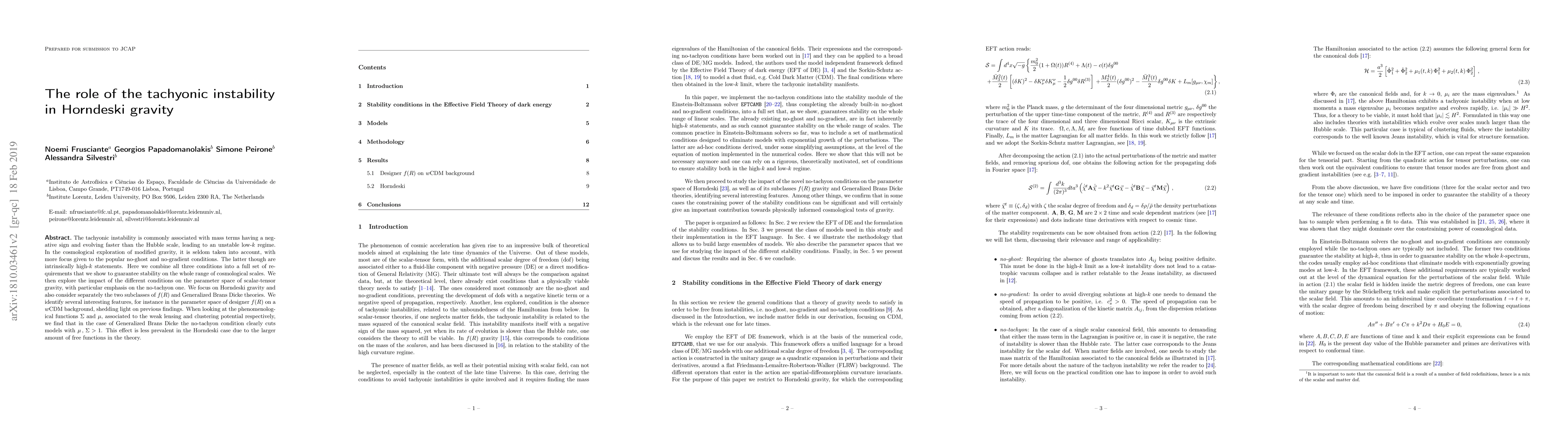 Thumbnail for The role of the tachyonic instability in Horndeski gravity
