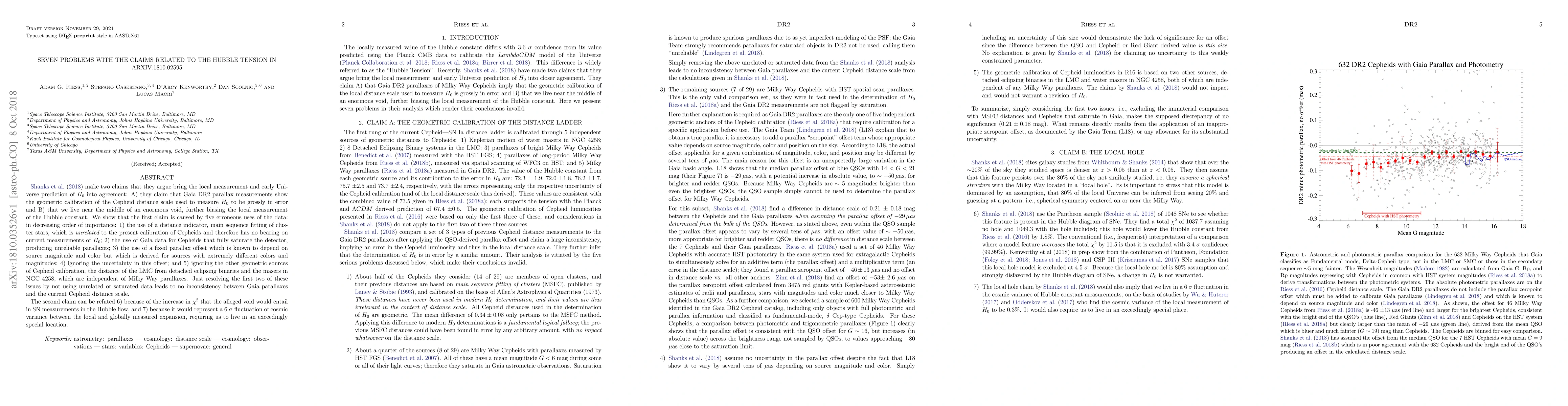 Thumbnail for Seven Problems with the Claims Related to the Hubble Tension in
  arXiv:1810.02595