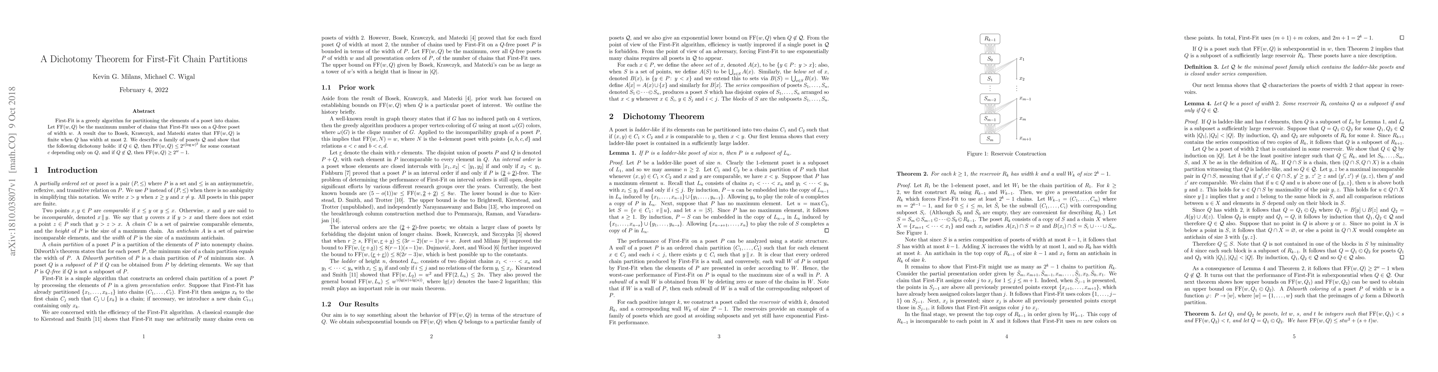 Thumbnail for A Dichotomy Theorem for First-Fit Chain Partitions