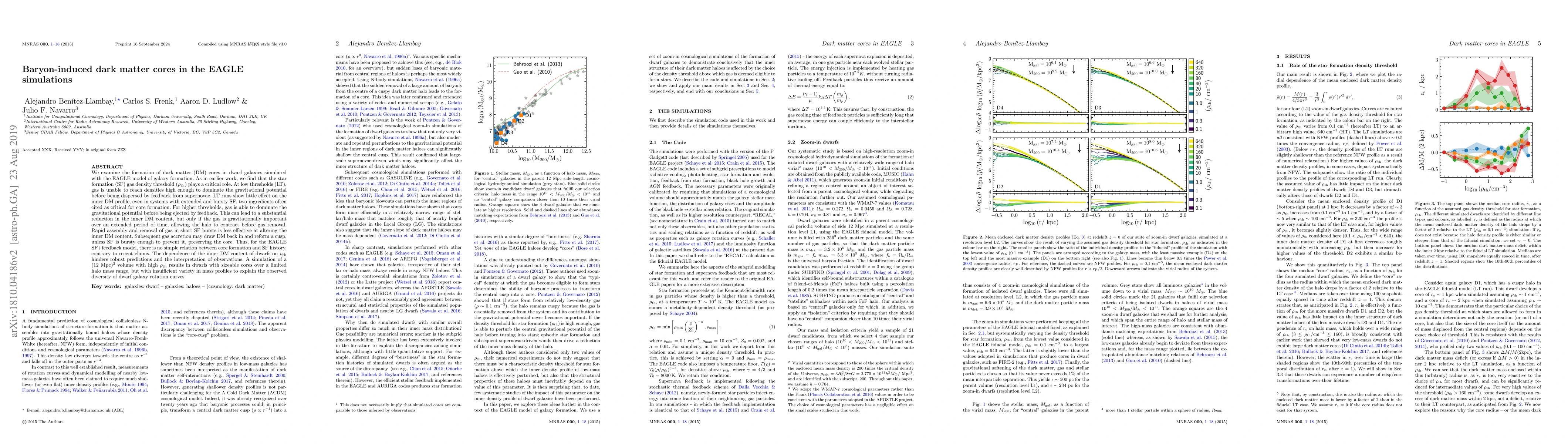 Thumbnail for Baryon-induced dark matter cores in the EAGLE simulations