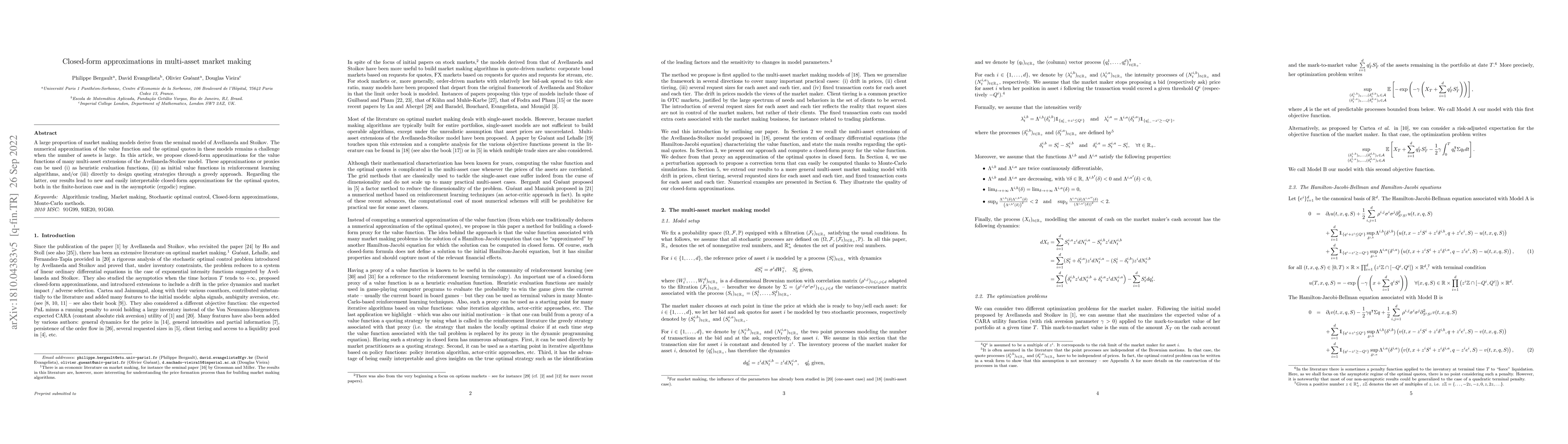 Thumbnail for Closed-form approximations in multi-asset market making