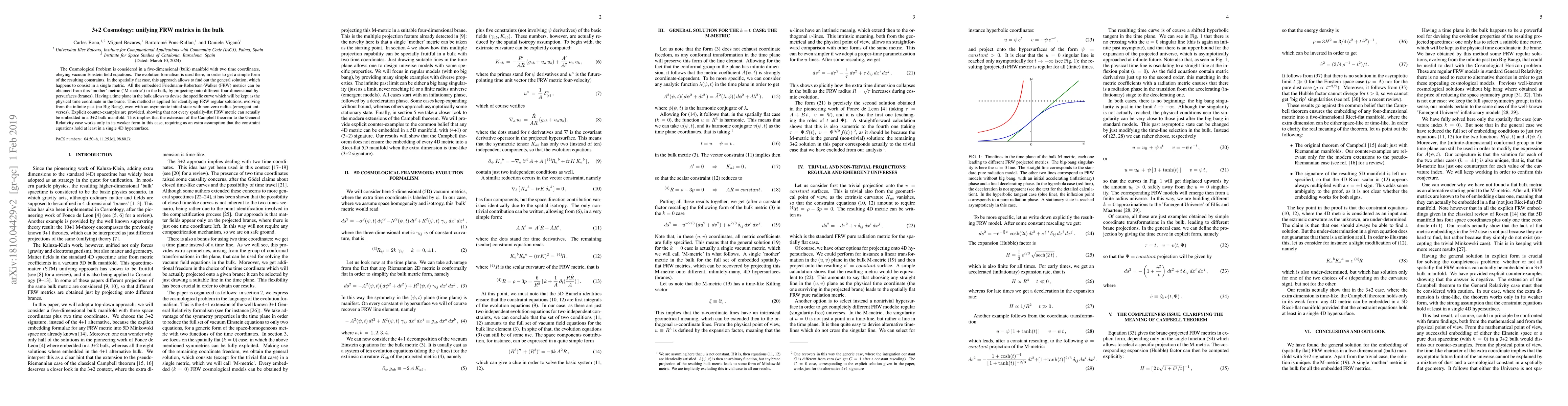 Thumbnail for 3+2 Cosmology: unifying FRW metrics in the bulk
