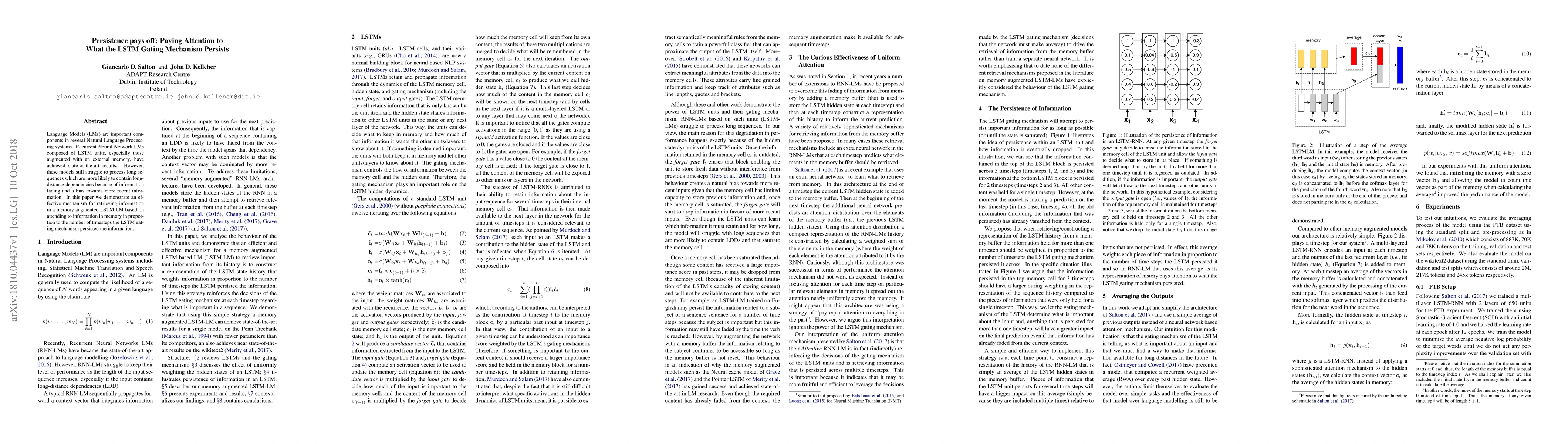 Thumbnail for Persistence pays off: Paying Attention to What the LSTM Gating Mechanism
  Persists