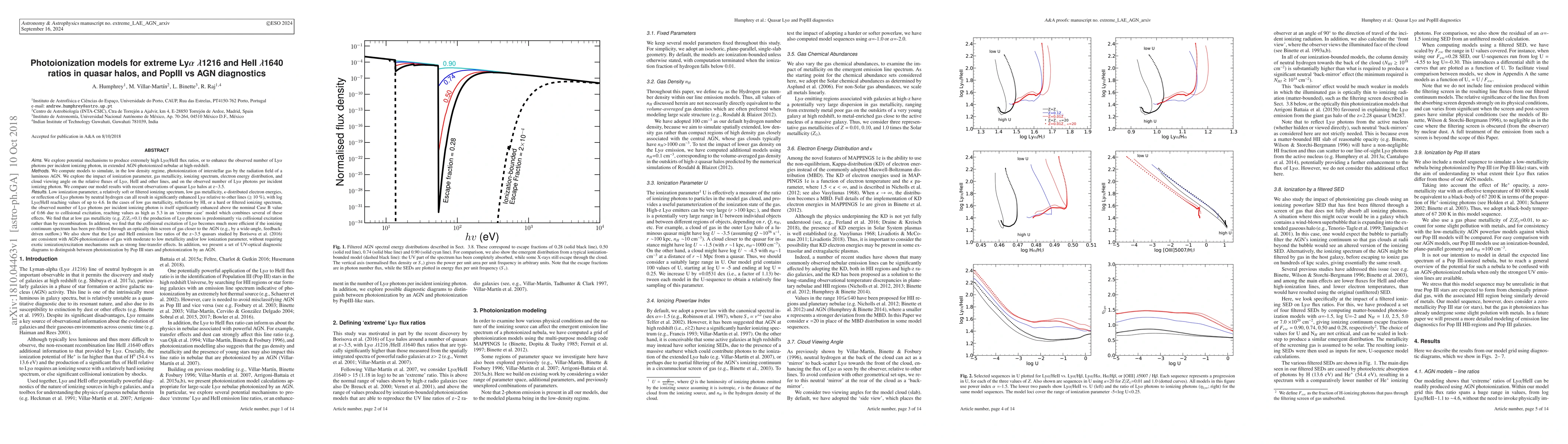 Thumbnail for Photoionization models for extreme Ly$\alpha$ $\lambda$1216 and HeII
  $\lambda$1640 ratios in quasar halos, and PopIII vs AGN diagnostics