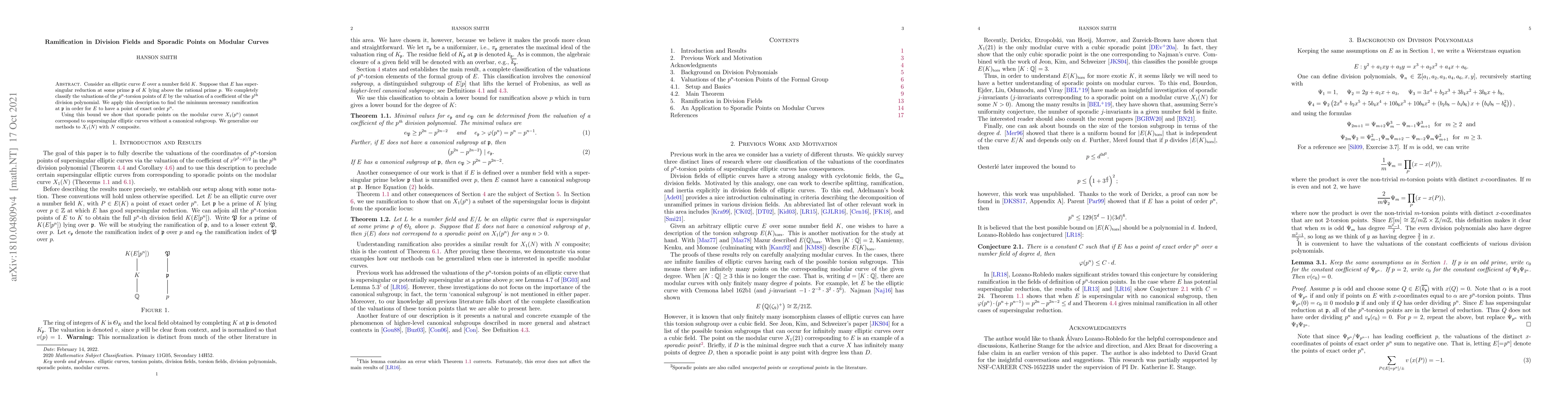 Thumbnail for Ramification in Division Fields and Sporadic Points on Modular Curves
