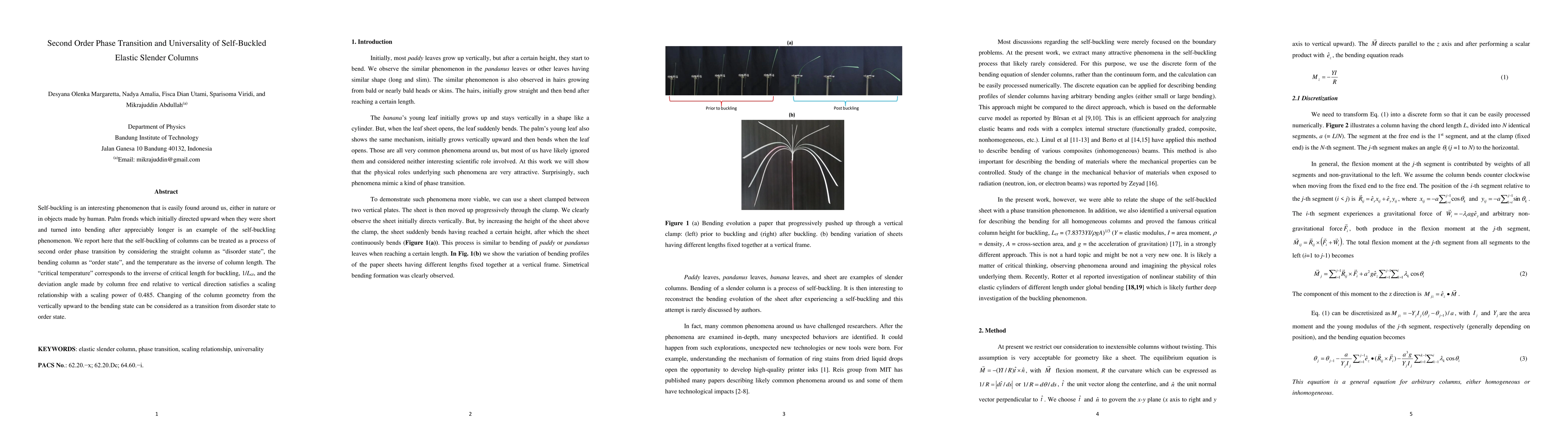 Thumbnail for Second Order Phase Transition and Universality of Self-Buckled Elastic
  Slender Columns
