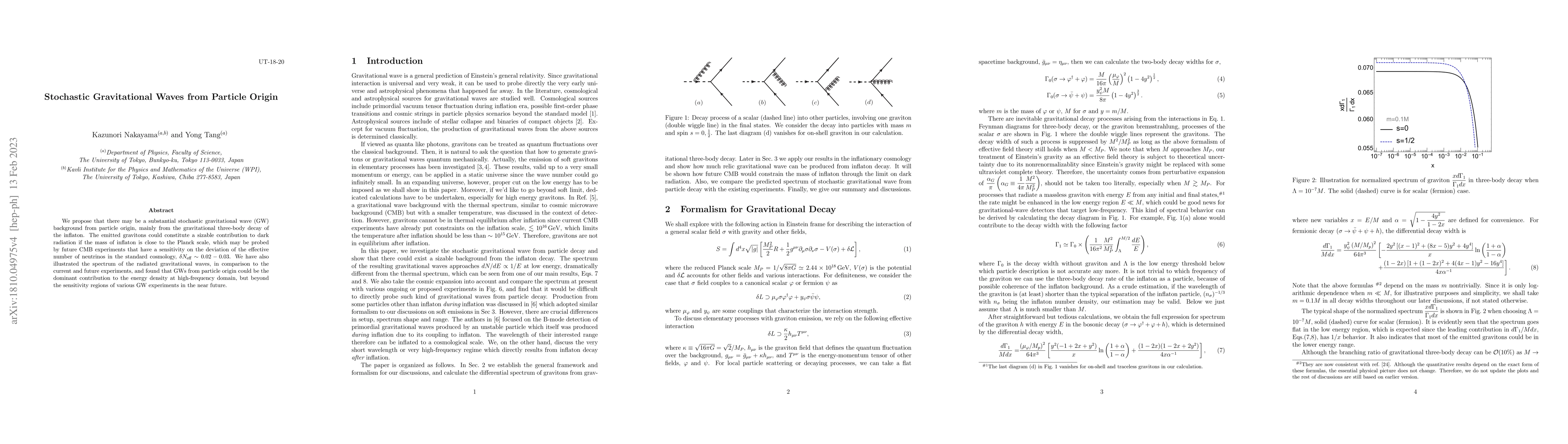 Thumbnail for Stochastic Gravitational Waves from Particle Origin