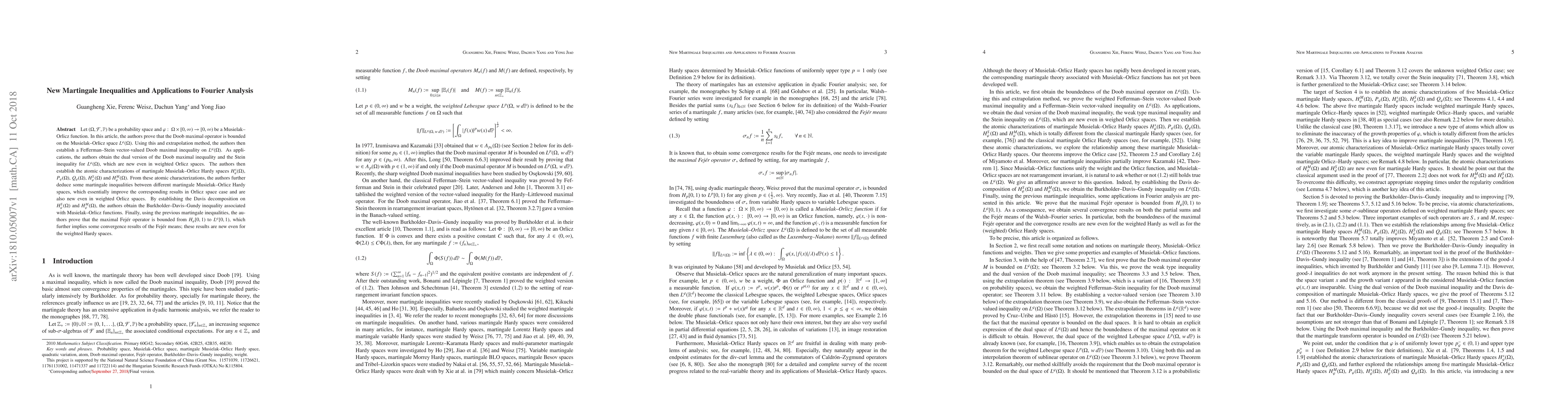 Thumbnail for New Martingale Inequalities and Applications to Fourier Analysis