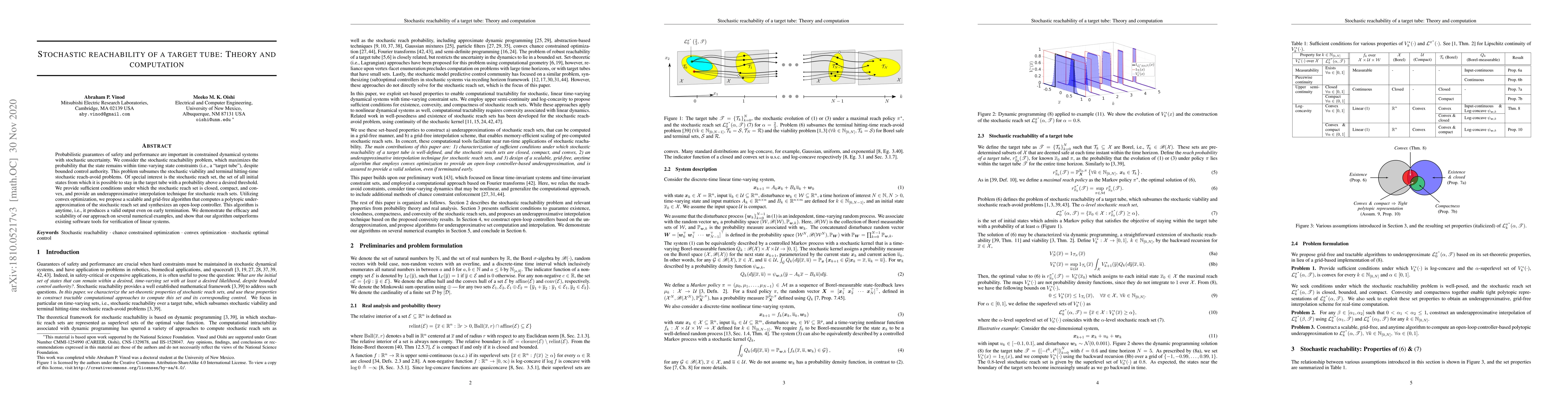 Thumbnail for Stochastic reachability of a target tube: Theory and computation