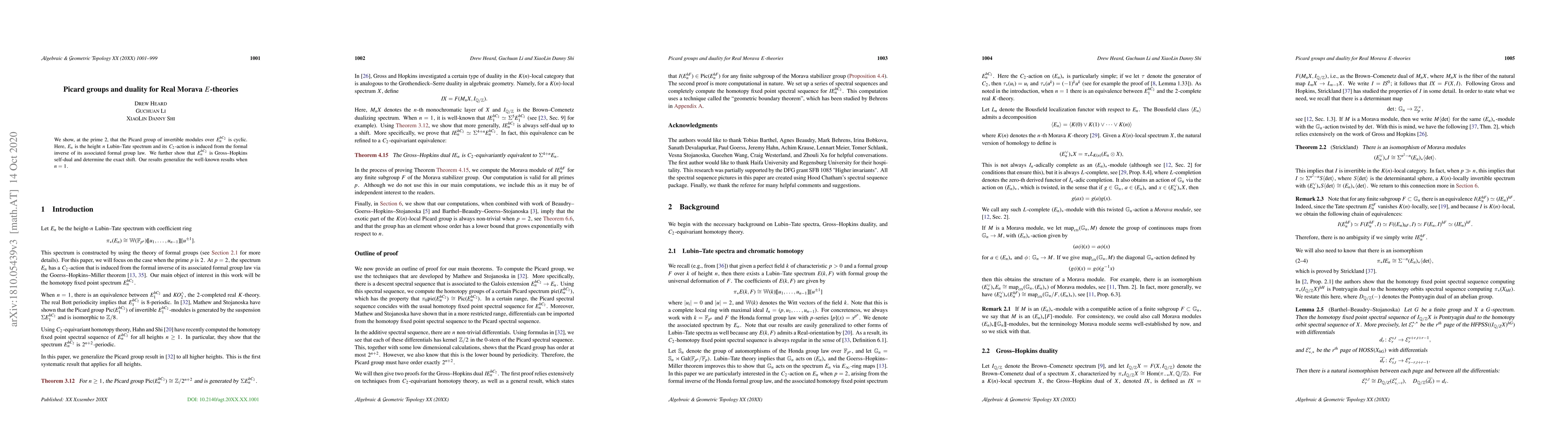 Thumbnail for Picard groups and duality for Real Morava $E$-theories
