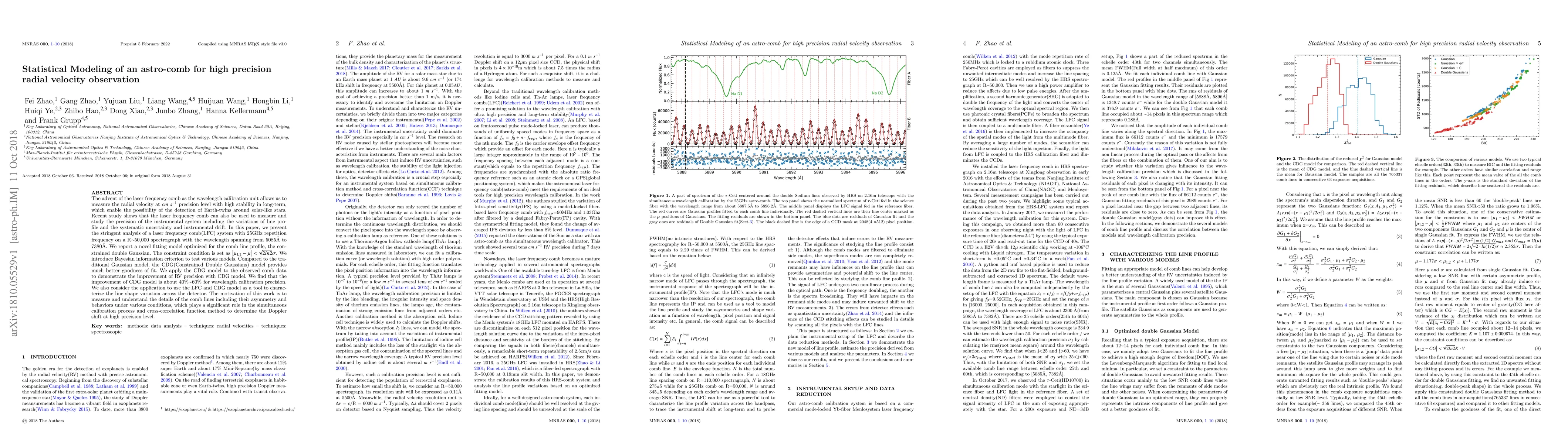Thumbnail for Statistical Modeling of an astro-comb for high precision radial velocity
  observation