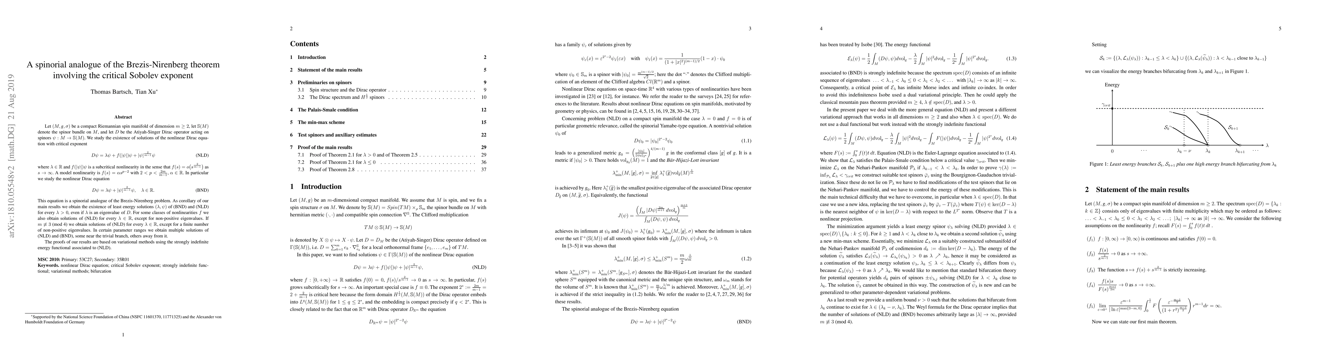 Thumbnail for A spinorial analogue of the Brezis-Nirenberg theorem involving the
  critical Sobolev exponent