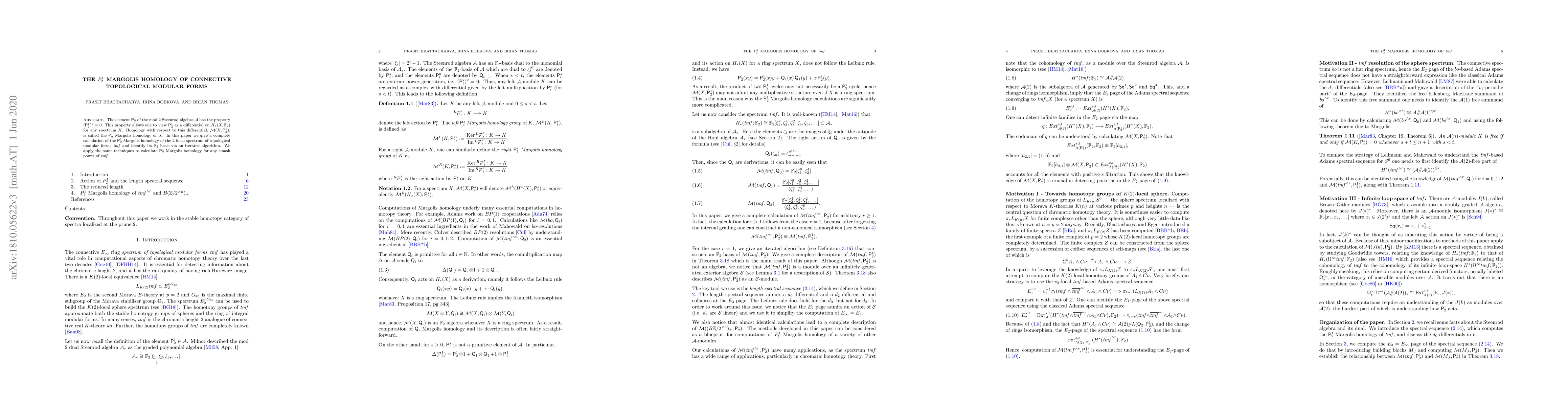 Thumbnail for The $P_2^1$ Margolis homology of connective topological modular forms